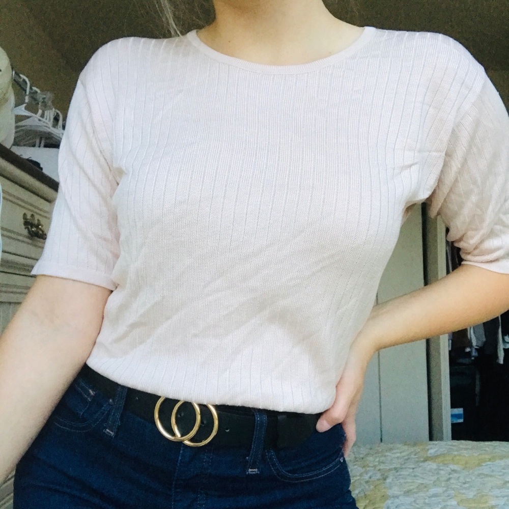 Pink Genuine Silk Vintage Sweater Tee